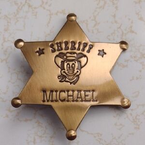NWT Disney Personalized Kids Metal Sheriff Badge MICHAEL